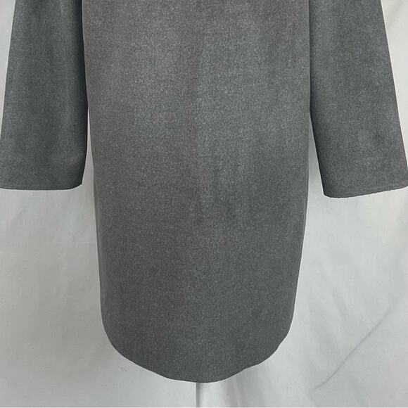 Anthropologie Luii Gray Raw Edge Metal Snaps Academia Prep Coat NWOT Size S - Picture 7 of 11